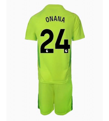 Manchester United Andre Onana #24 Brankář Venkovní dres komplet pro Děti 2024-25 Krátkým Rukávem (+ Krátké kalhoty)